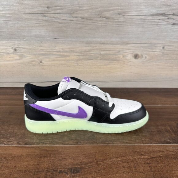 Nike Air Jordan 1 Low OG GS Size 7 Black Volt Tint HF0410 001 Glow in the Dark - Picture 6 of 9